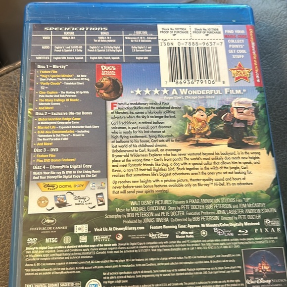 Up by Pixar blu ray and DVD - Picture 2 of 3